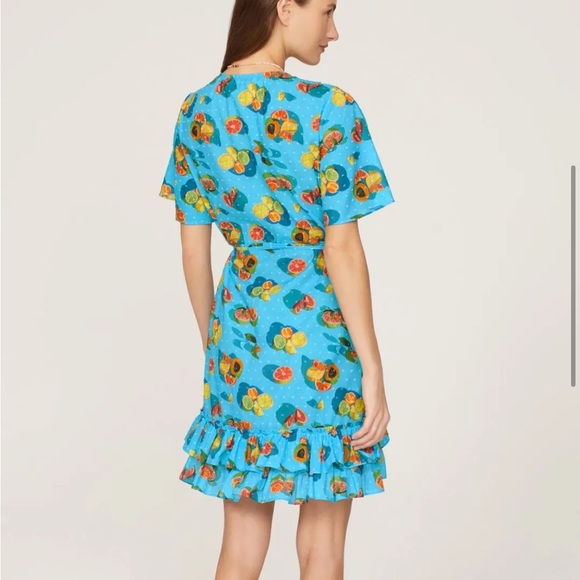 Rachel Antonoff Abby Ruffle Dress Fruit Print - Picture 5 of 5